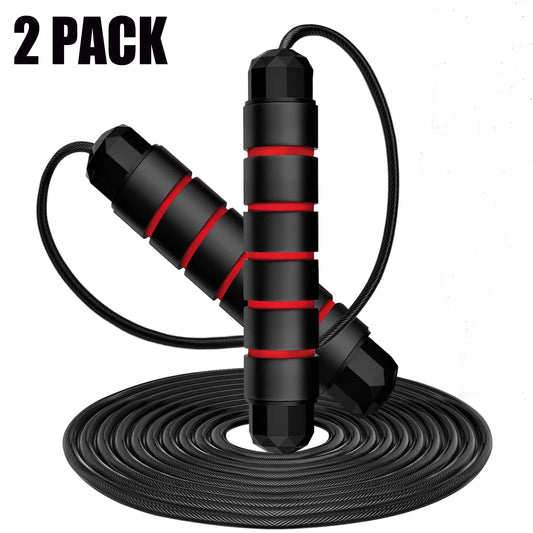 2 Pack Jump Ropes, Portable Adjustable Jump Ropes for Fitness, Anti-Skid Design, Tangle-Free Experience, Jumprope for Home School Gym